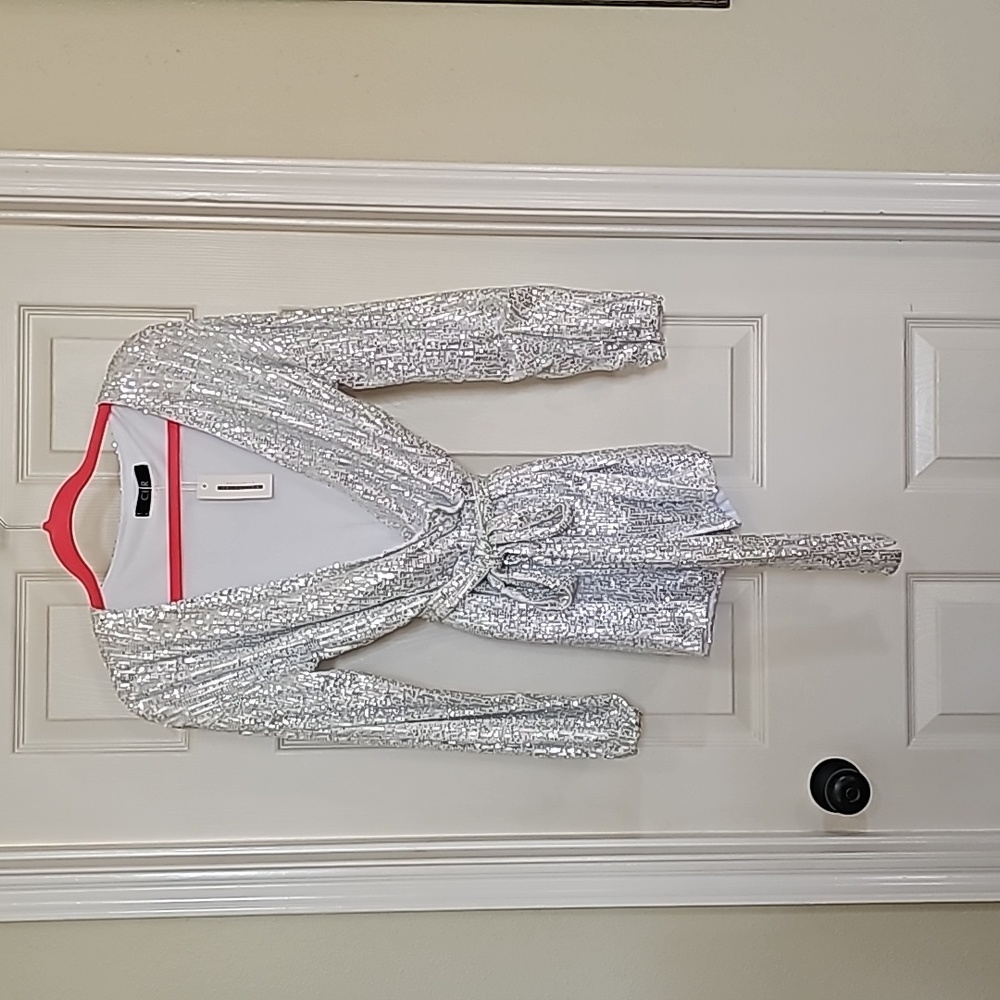 NWT Silver sequined romper